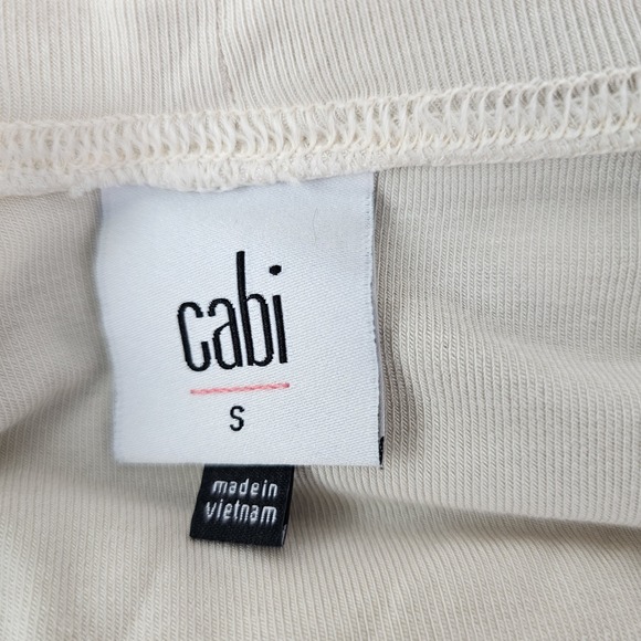 CABI Box Stripe Pullover Black Cream Stretch Small Long Sleeve‎ Shirt Top Casual - Picture 2 of 8